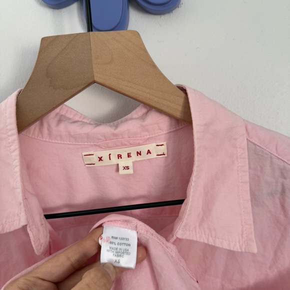 xirena XS beau shirt light pink button up office preppy - Picture 5 of 8